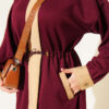 Elastic Waistband Hem-Edge French Terry Two-Piece Set Plum - Afbeelding 4