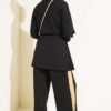 Elastic Waistband Hem-Edge French Terry Two-Piece Set Black – Image 3