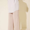 Wide Leg Scuba Trousers with Elastic Waistband Beige – Bild 3