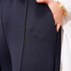 Wide Leg Scuba Trousers with Elastic Waistband Navy Blue – Bild 4