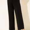 Wide Leg Scuba Trousers with Elastic Waistband Black