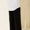 Wide Leg Scuba Trousers with Elastic Waistband Black – Bild 3