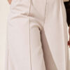 Wide Leg Scuba Trousers with Elastic Waistband Stone - Afbeelding 4
