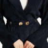 Gold Buttoned Two-Piece Set with Elastic Waist Navy Blue - Imagen 4