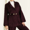 Gold Buttoned Two-Piece Set with Elastic Waist Plum – Bild 2