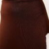 Elastic Waist Flared Scuba Knit Hem Edge Skirt Brown - الصورة 4