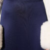 Elastic Waist Flared Scuba Knit Hem Edge Skirt Navy Blue - الصورة 4