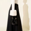Elastic Waist Flared Scuba Knit Hem Edge Skirt Black - الصورة 3
