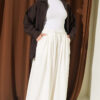 Elastic Waist Lounge Drawstring Pants Ecru – Bild 2