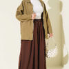 Elastic Waist Lounge Drawstring Pants Brown – Image 2