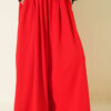 Elastic Waist Lounge Drawstring Pants Red