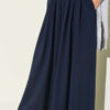 Elastic Waist Lounge Drawstring Pants Navy Blue