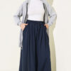 Elastic Waist Lounge Drawstring Pants Navy Blue - immagine 2