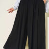 Elastic Waist Lounge Drawstring Pants Black
