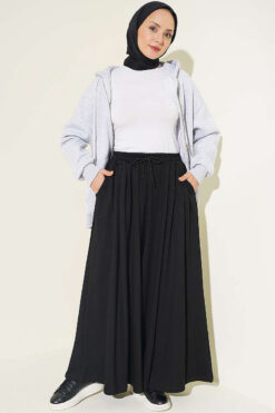Alternative view of Elastic Waist Lounge Drawstring Pants Black
