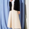 Belted Scuba Flared Skirt Beige - الصورة 2