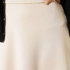 Belted Scuba Flared Skirt Beige - الصورة 4