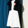 Belted Scuba Flared Skirt White - الصورة 2
