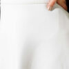 Belted Scuba Flared Skirt White - الصورة 4