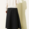 Belted Scuba Flared Skirt Black – Image 3