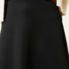 Belted Scuba Flared Skirt Black – Image 4