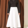 Elastic Waist Scuba Flared Skirt Ecru - Imagen 2