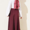 Elastic Waist Scuba Flared Skirt Plum – Image 3