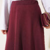 Elastic Waist Scuba Flared Skirt Plum – Image 4
