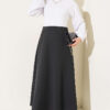 Elastic Waist Scuba Flared Skirt Black – Bild 2