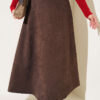 Belted Suede Skirt Dark Brown