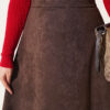 Belted Suede Skirt Dark Brown – Bild 4