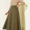 Belted Suede Skirt Khaki – Bild 2