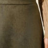 Belted Suede Skirt Khaki – Bild 4