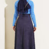 Belted Suede Skirt Navy Blue – Bild 3