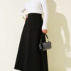Belted Suede Skirt Black – Bild 2
