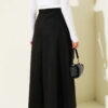 Belted Suede Skirt Black – Bild 3