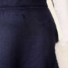 Belted Suede Flared Skirt Navy Blue - Image 4