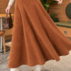 Belted Suede Flared Skirt Tan - Imagen 3