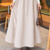 Elastic Waist Terikoton Skirt Beige