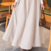 Elastic Waist Terikoton Skirt Beige – Image 3
