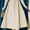 Elastic Waist Terikoton Skirt Beige – Image 5
