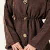 Elastic Waist Star Gold Button Two-Piece Set Brown - Afbeelding 4