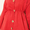 Elastic Waist Star Gold Button Two-Piece Set Red - Afbeelding 4