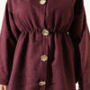 Elastic Waist Star Gold Button Two-Piece Set Plum - Afbeelding 4