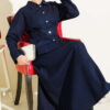 Side-tie Knit Two-Piece Set Navy Blue - الصورة 7