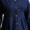 Belted Snap Button Denim Two-Piece Set with Hem Edge Navy Blue - Afbeelding 4