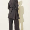 Waist-Detail Zippered Two-Piece Set Smoke - Afbeelding 3
