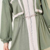 Waistbanded Pocket Garnished French Terry Two-Piece Set Khaki - Imagen 4