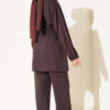 Waistbanded Pocket Garnished French Terry Two-Piece Set Brown - Imagen 3