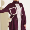 Waistbanded Pocket Garnished French Terry Two-Piece Set Plum - Imagen 2